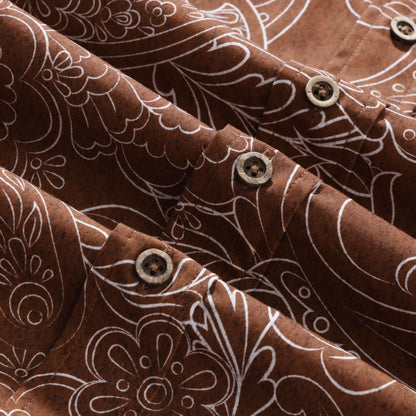 Cocoa Paisley Vintage Short-Sleeve