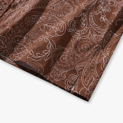 Cocoa Paisley Vintage Short-Sleeve