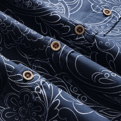Cocoa Paisley Vintage Short-Sleeve