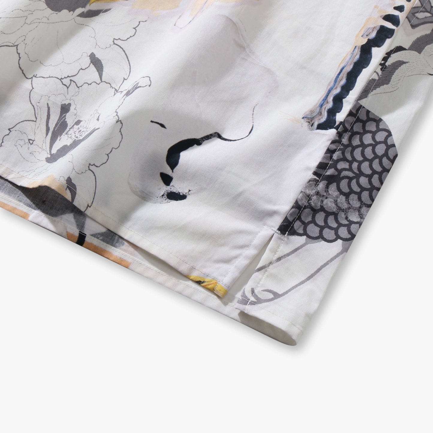 Ukiyo-e Crane Collage Casual Shirt