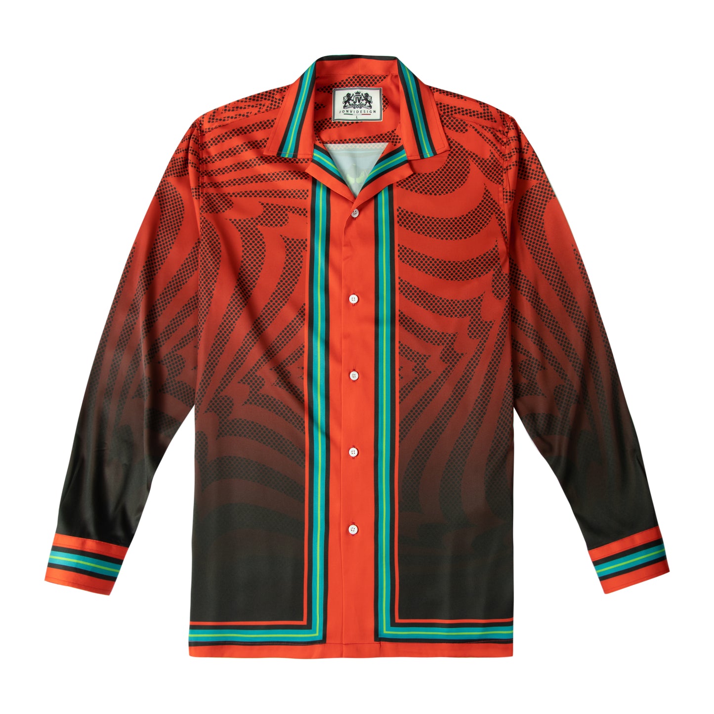 Halloween Fly Skeleton Long Sleeve Camp Collar Shirt