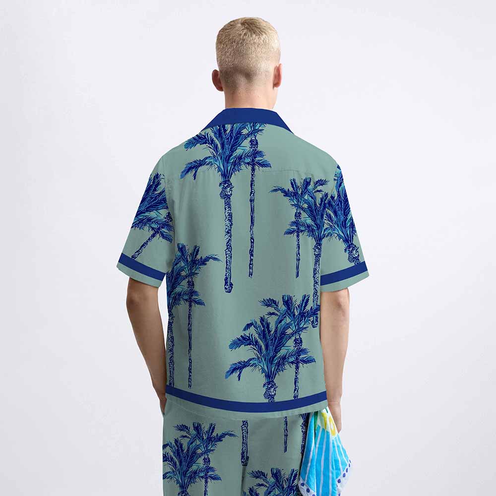 Tropical Plant Story Pattern Elastic Waistband Summer Casual Shorts