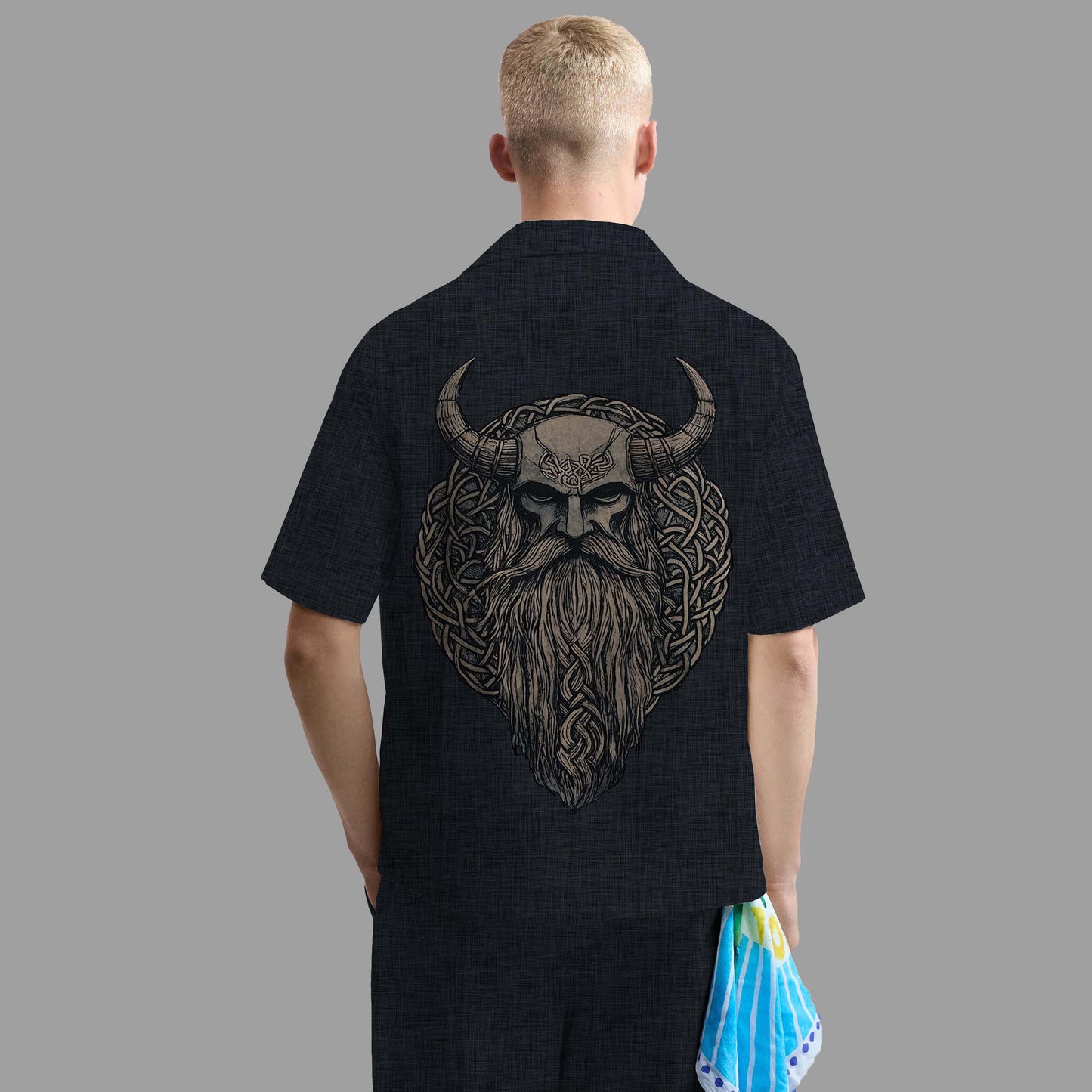 Men's Viking Print  Camp Collar Casual Short Sleeve Shirt Fashion Daily Basic Street Casual Daily