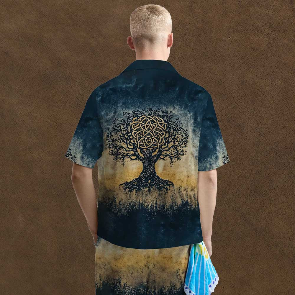 Viking Celtic Knot Tree of Life Art Elastic Waist Shorts