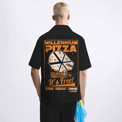 Millennium Pizza Star Wars Camp Collar Short-Sleeved Shirt