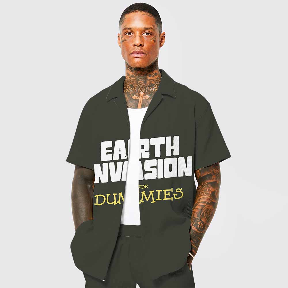 Earth Invasion For Dummies Elastic Band Casual Shorts