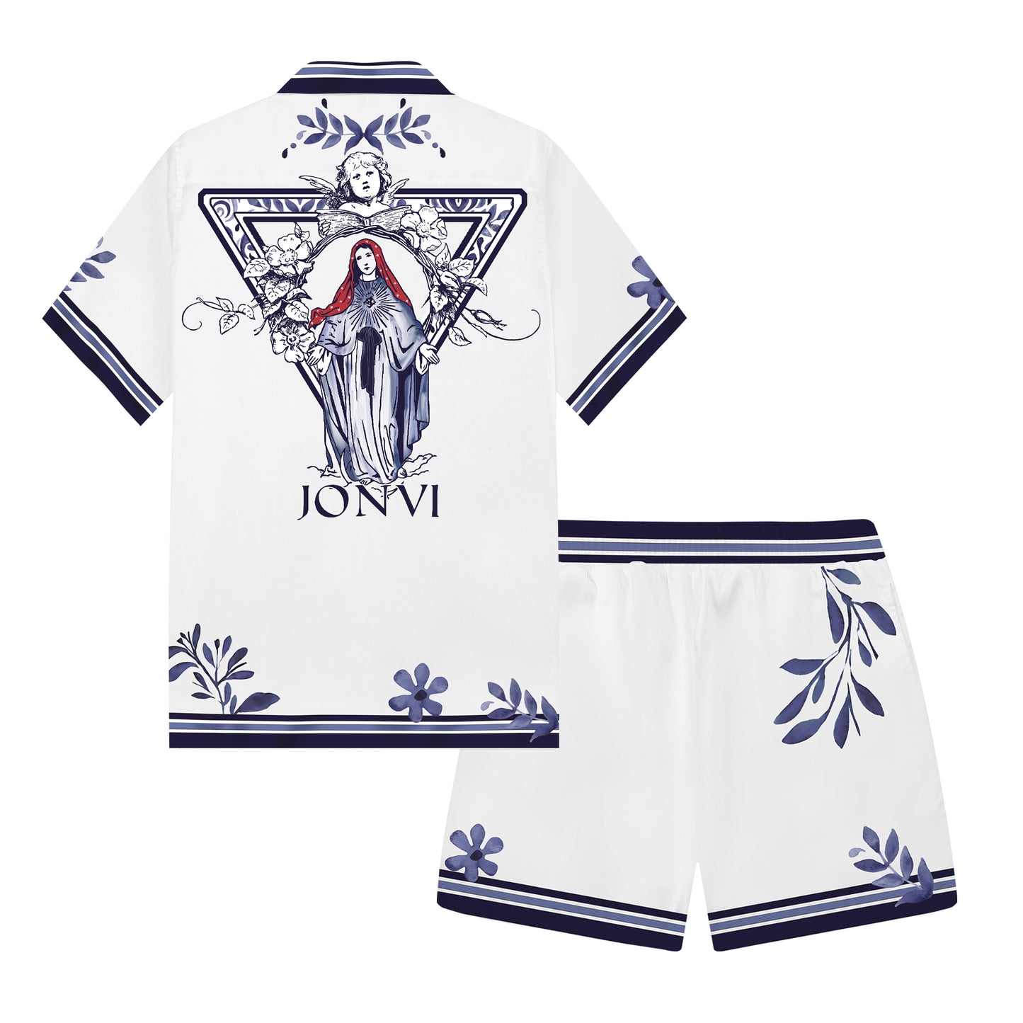 Maria Print Elastic Waistband Summer Casual Shorts