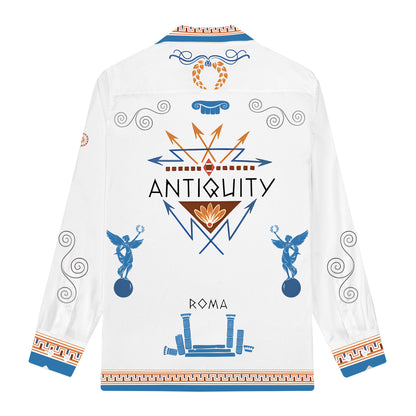 ROMA Print Long Sleeve Camp Collar Shirt