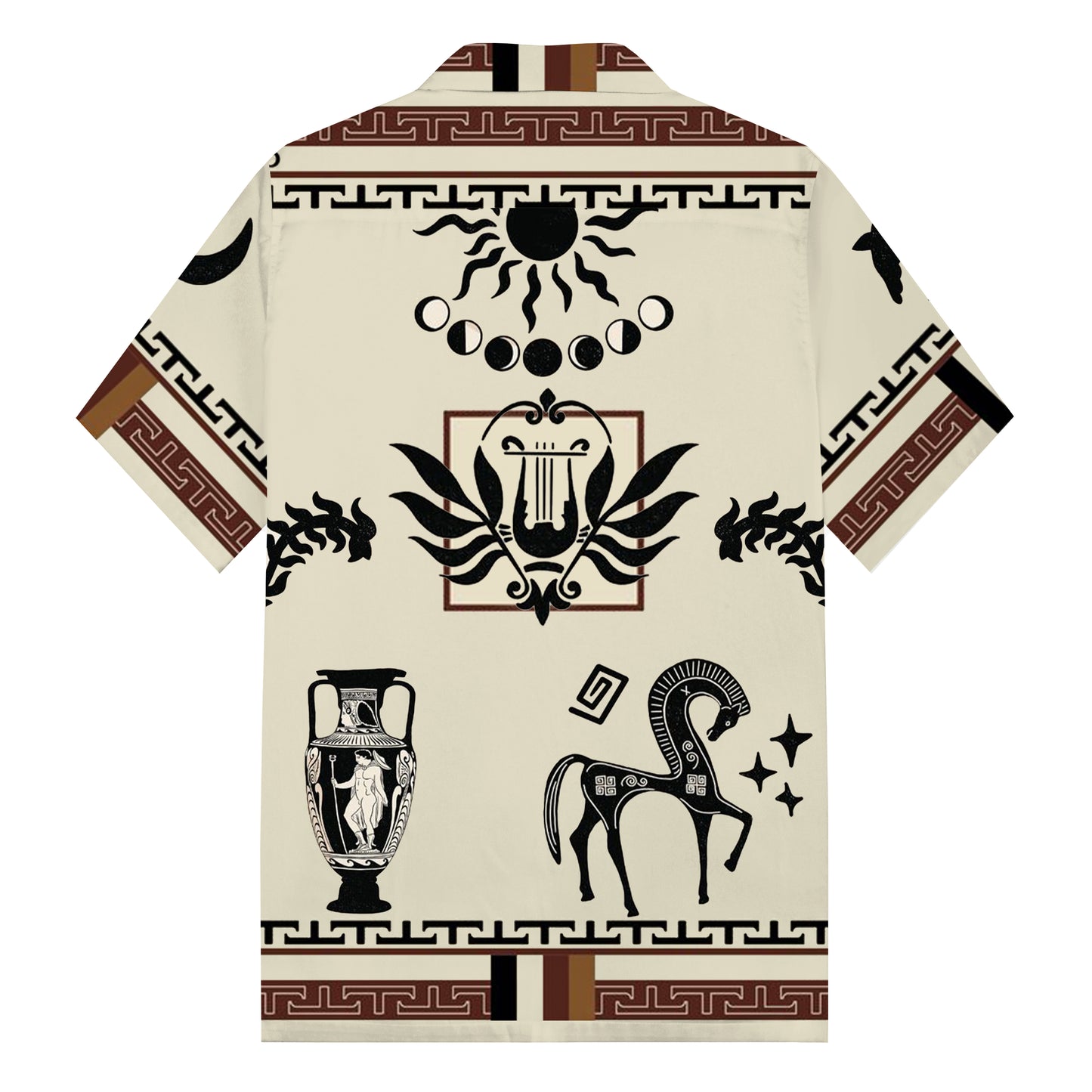 Acropolis Of Athens Pattern Camp Collar Casual Shirt