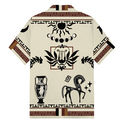 Acropolis Of Athens Pattern Camp Collar Casual Shirt