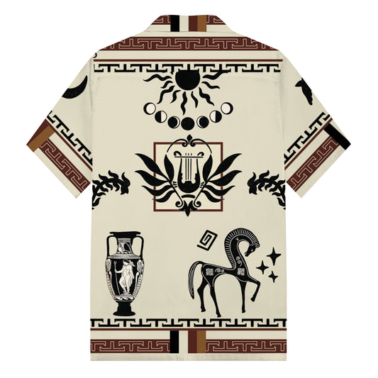 Acropolis Of Athens Pattern Camp Collar Casual Shirt
