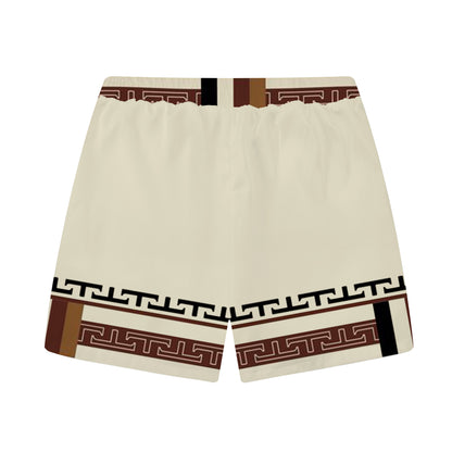 Acropolis Of Athens Pattern Elastic Waistband Casual Shorts