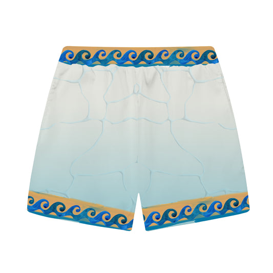 Greek Mythology Pattern Elastic Waistband Summer Casual Shorts