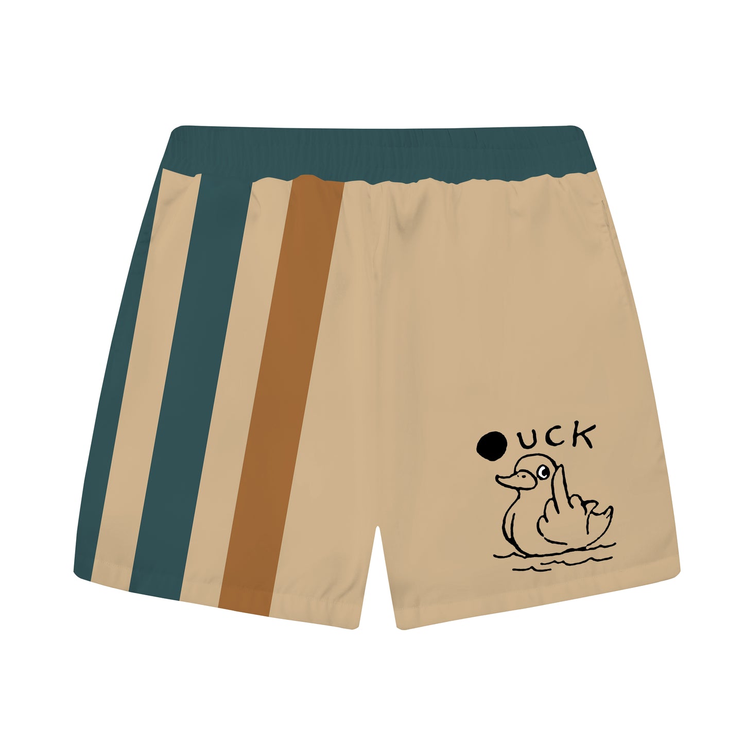 Khaki Patchwork Fun Animal Pattern Elastic Waistband Summer Casual Shorts