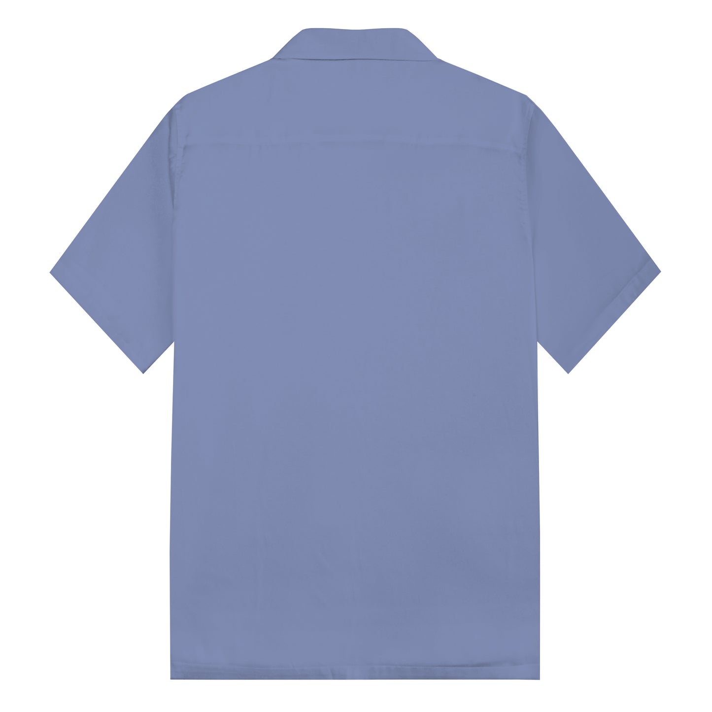 Blue Funny Duck Middle Finger Graphic Camp Collar Short Sleeve Shirt