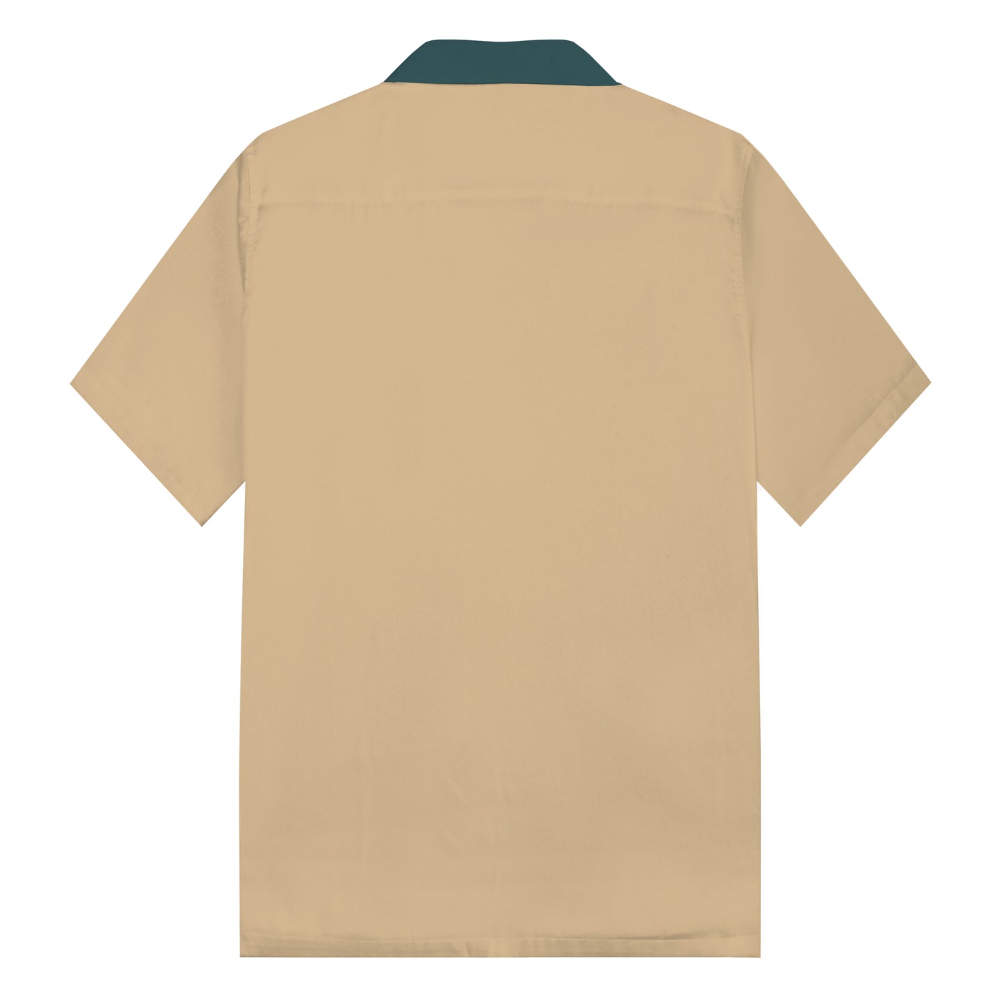 Khaki Patchwork Fun Animal Pattern Camp Collar Short Sleeve Shirt