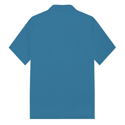 Blue Funny Duck DUCK YOU Camp Collar Short Sleeve Shirt