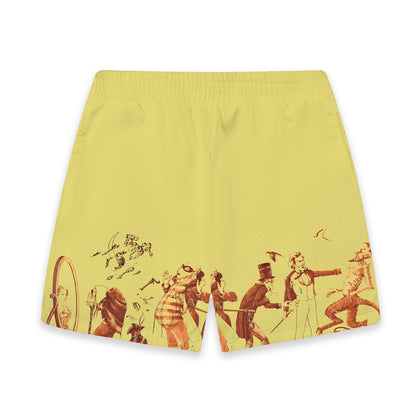 Drama Theme Print Elastic Waistband Summer Casual Shorts