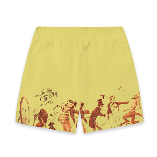 Drama Theme Print Elastic Waistband Summer Casual Shorts