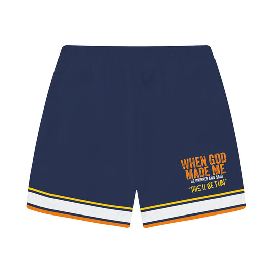 Men's Personalized Letter Print  Elastic Waistband Summer Casual Shorts