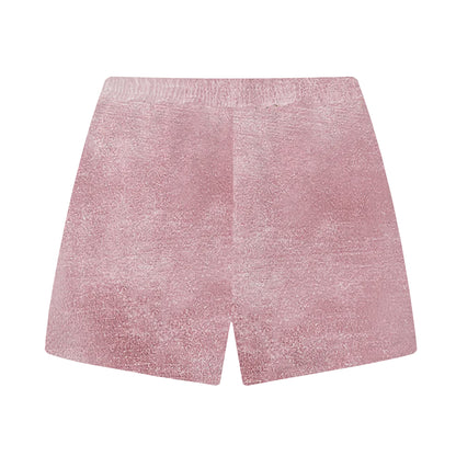 Flower Branch Pattern Elastic Waistband Summer Casual Shorts