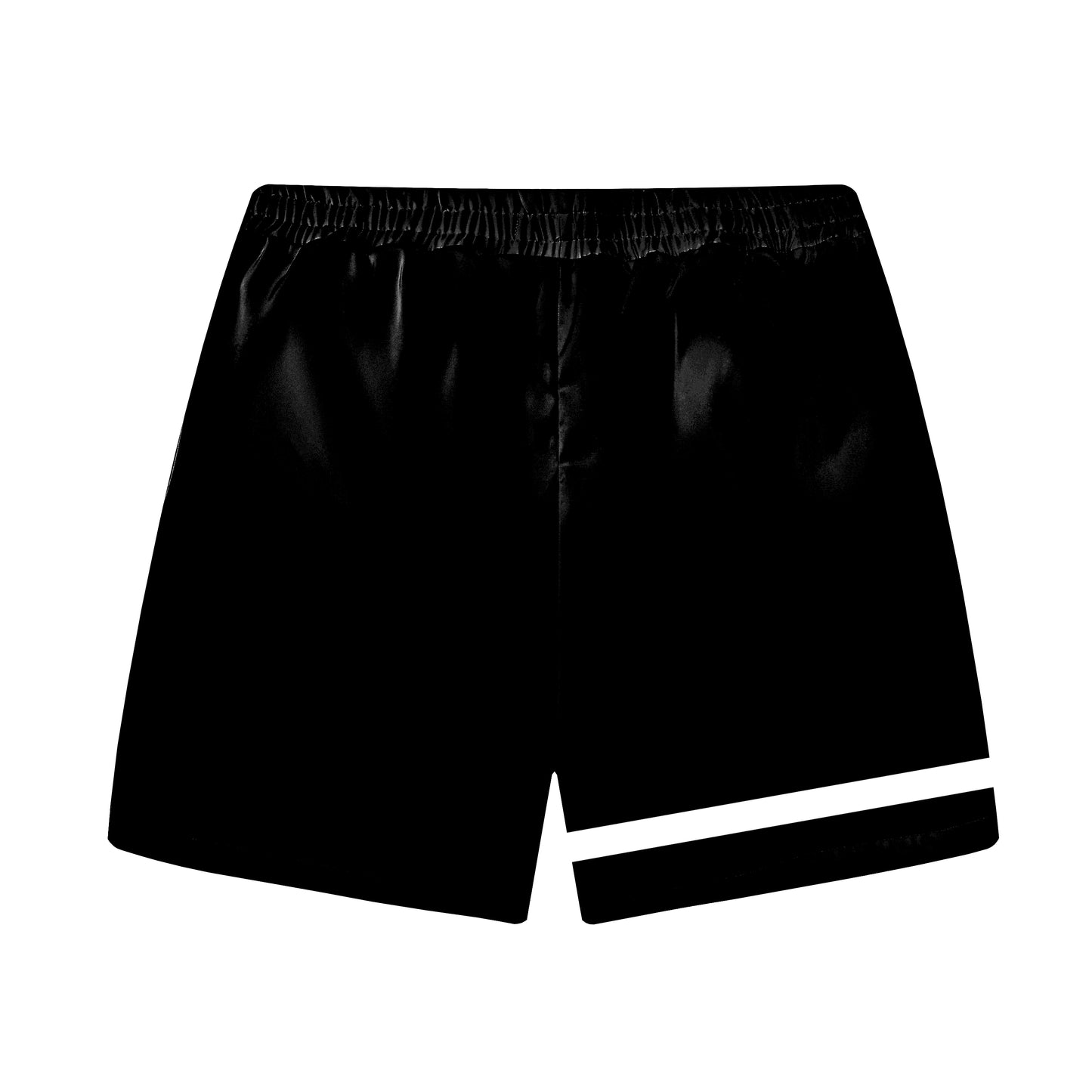 Black Personalized Letter Print  Elastic Waistband Summer Casual Shorts