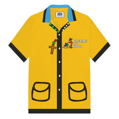 Catholic Jubilee Pattern Camp Collar Short Sleeve Shirt