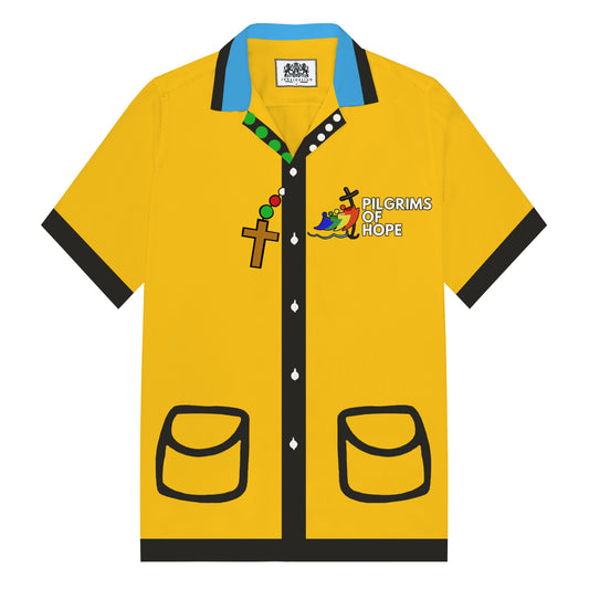 Catholic Jubilee Pattern Camp Collar Short Sleeve Shirt