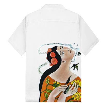 Frida Funny Character Collection Pattern Camp Collar Casual Shirt