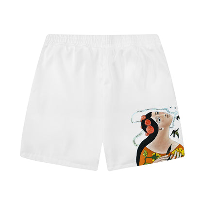 Frida Funny Character Collection Pattern Elastic Waistband Casual Shorts