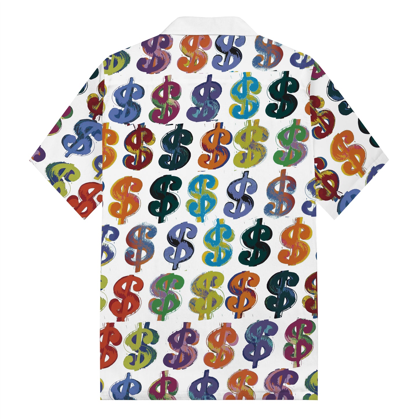 Currency Symbol Prints Camp Collar Casual Shirt