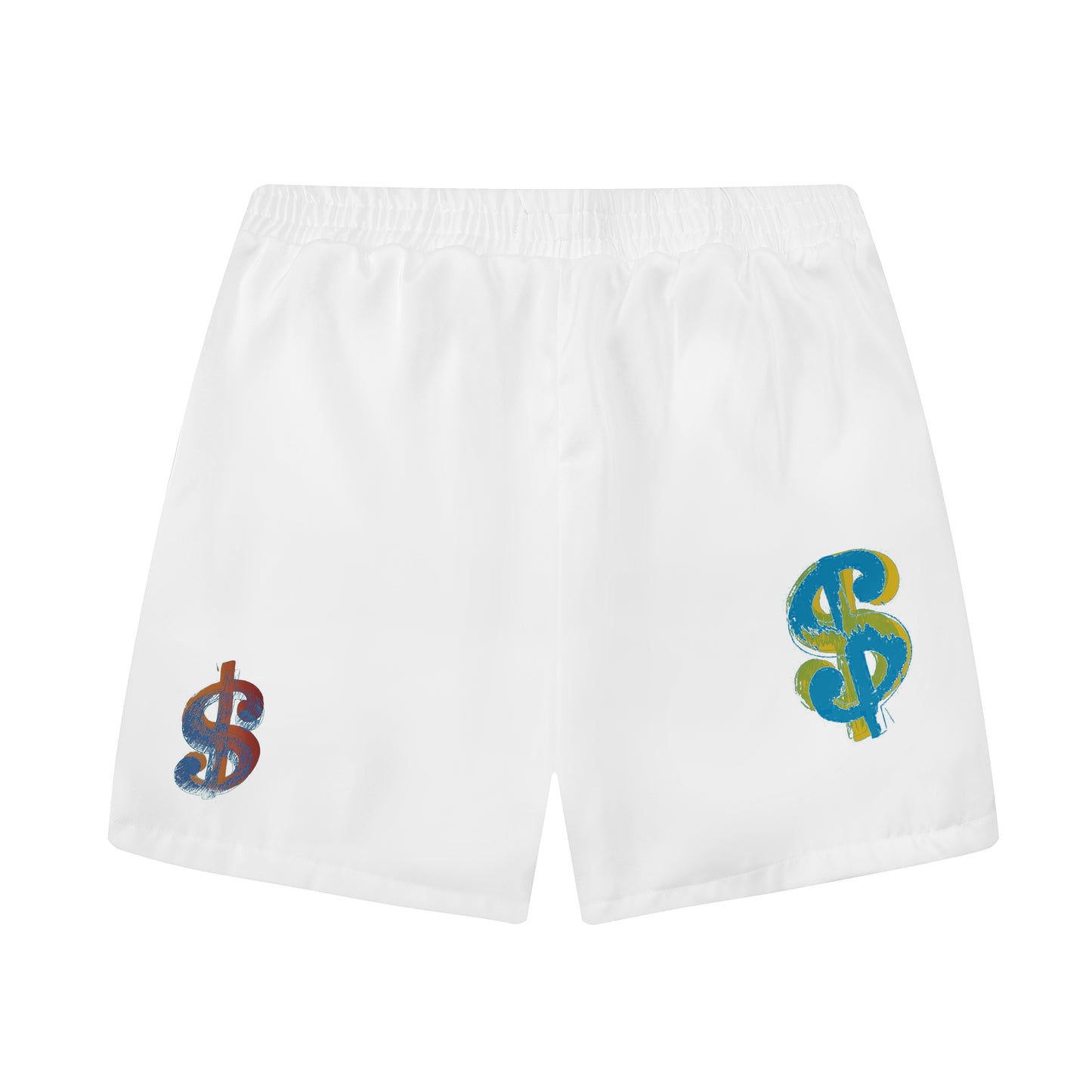 Currency Symbol Prints Elastic Waistband Casual Shorts