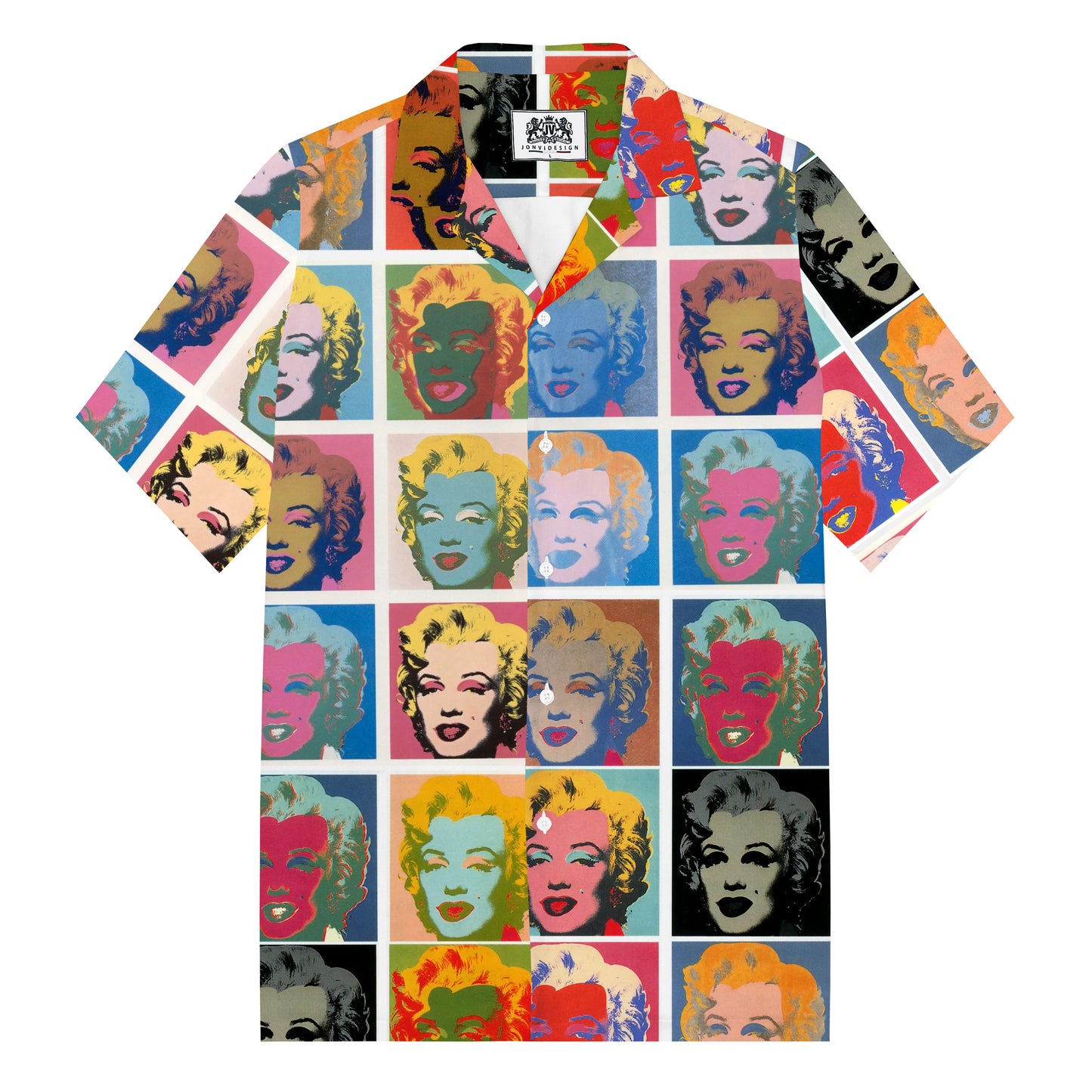 Monroe Head Pattern Camp Collar Casual Shirt