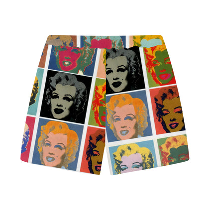 Monroe Head Pattern Elastic Waistband Casual Shorts