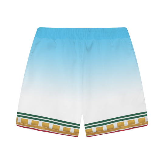 Roman Column Pattern Elastic Waistband Summer Casual Shorts
