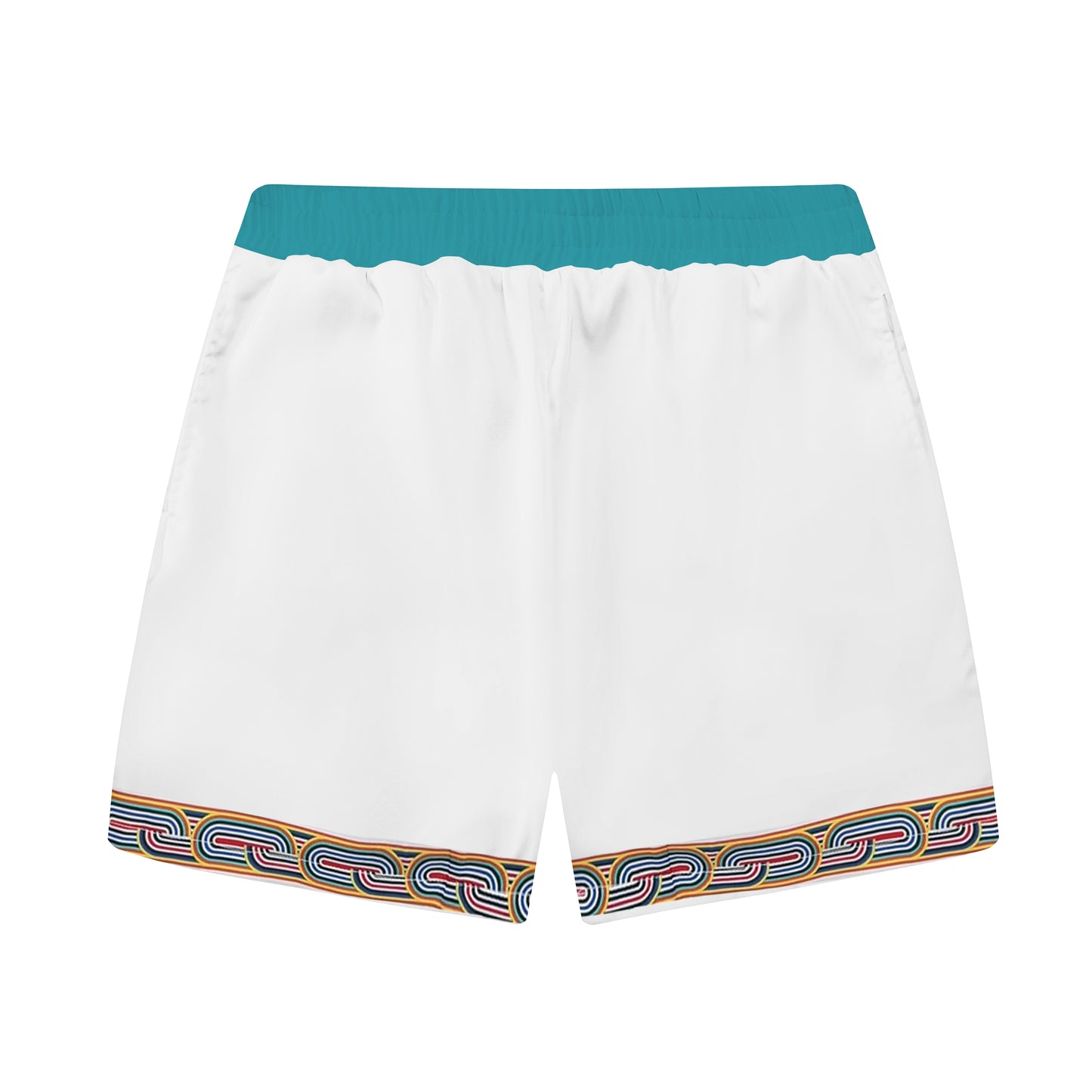 Greek Holy Fire Roman Column Print Elastic Waistband Summer Casual Shorts