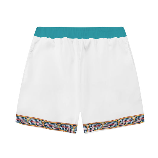 Greek Holy Fire Roman Column Print Elastic Waistband Summer Casual Shorts