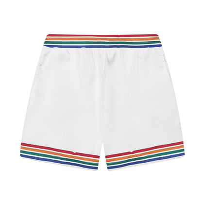 Greek Temple Print Elastic Waistband Summer Casual Shorts