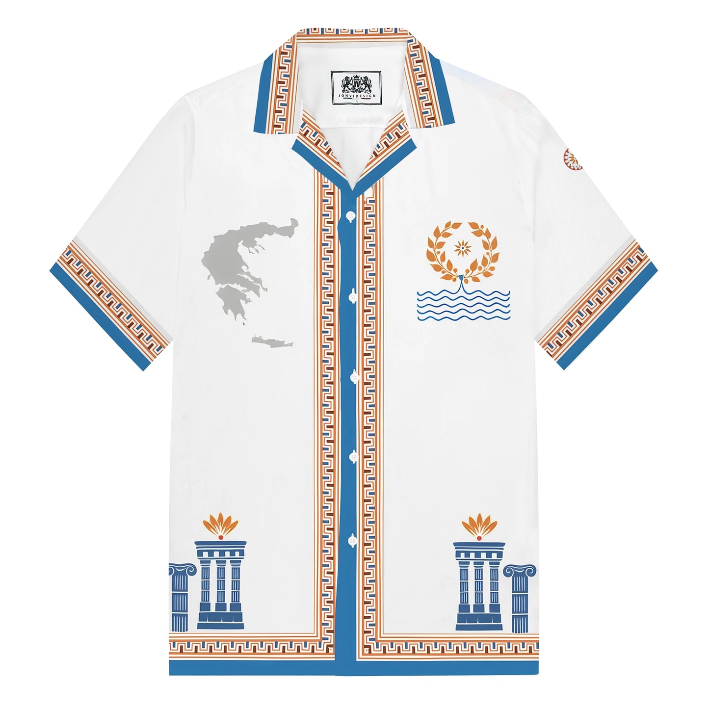 ROMA Print Camp Collar Short Sleeve Shirt