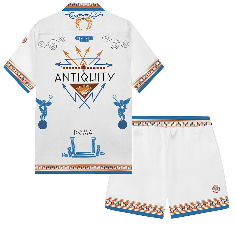 ROMA Print Camp Collar Short Sleeve Shirt