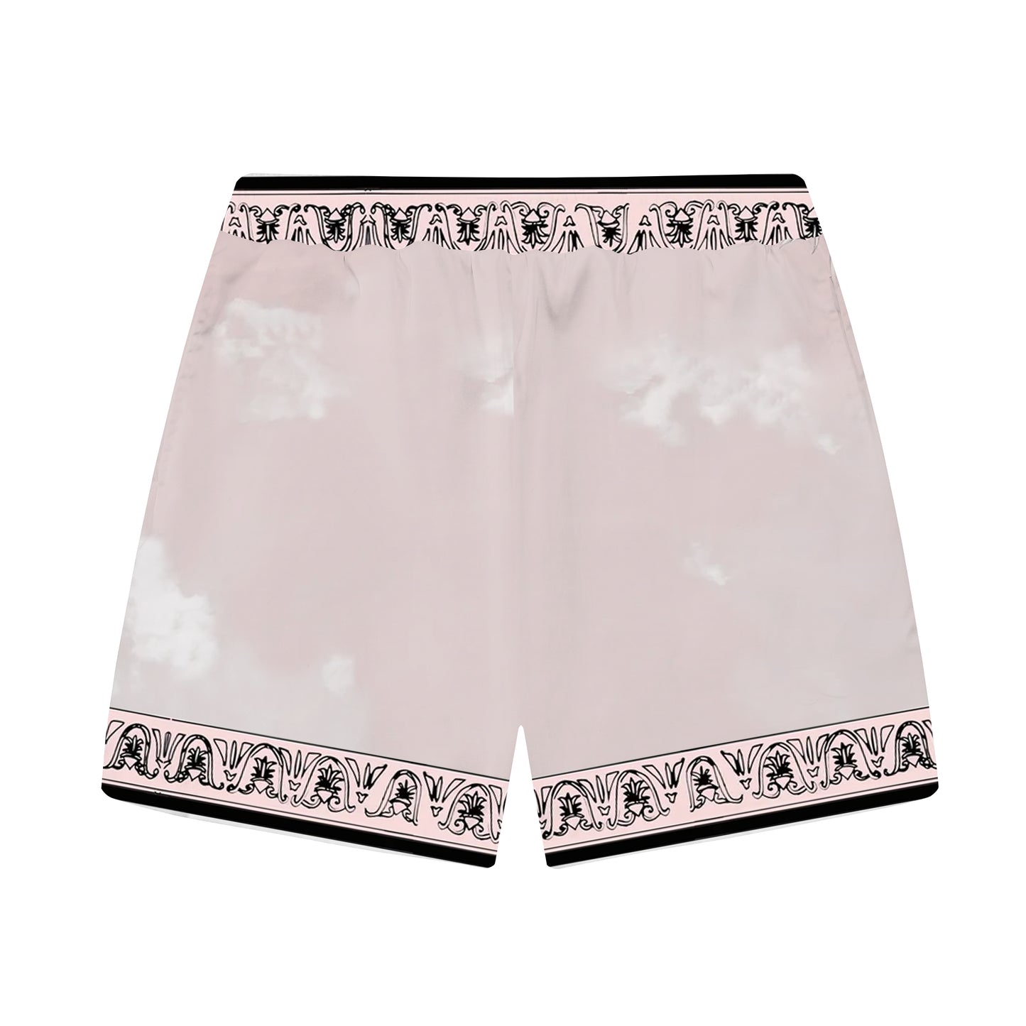 Roman Temple Print Elastic Waistband Summer Casual Shorts