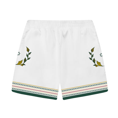 Greek Gods Print Elastic Waistband Summer Casual Shorts