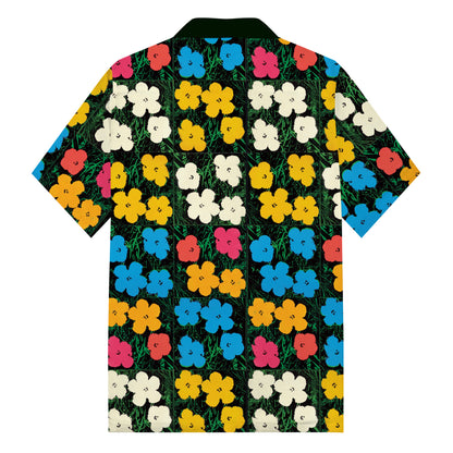Summer Fresh Floral Pattern Camp Collar Short Sleeve Shirt