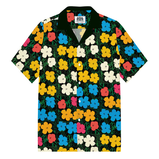 Summer Fresh Floral Pattern Camp Collar Short Sleeve Shirt