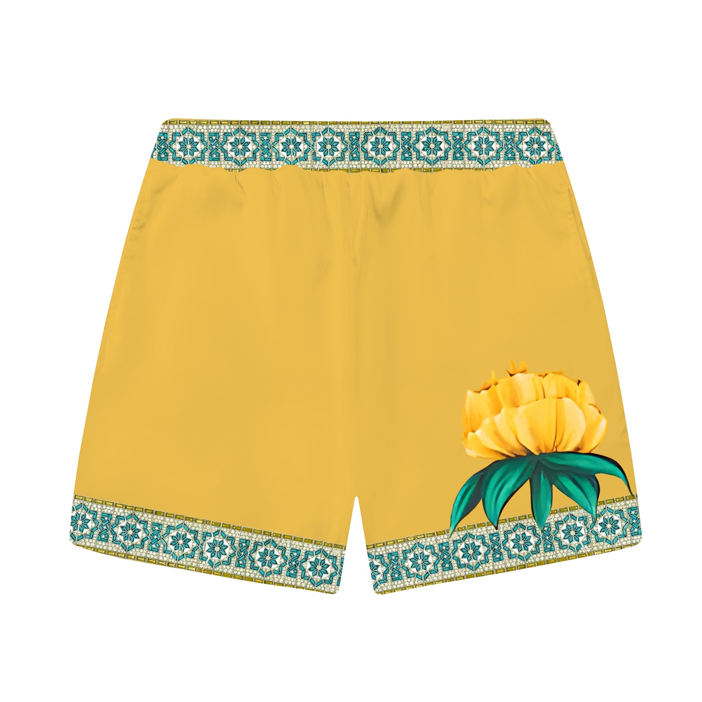 Summer Floral Print Elastic Waistband Summer Casual Shorts