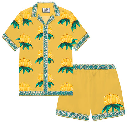 Summer Floral Print Elastic Waistband Summer Casual Shorts