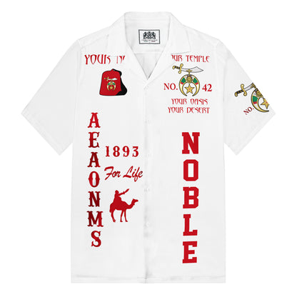 Noble 1893 Mystic Shrine Pattern Camp Collar Short Sleeve Shirt