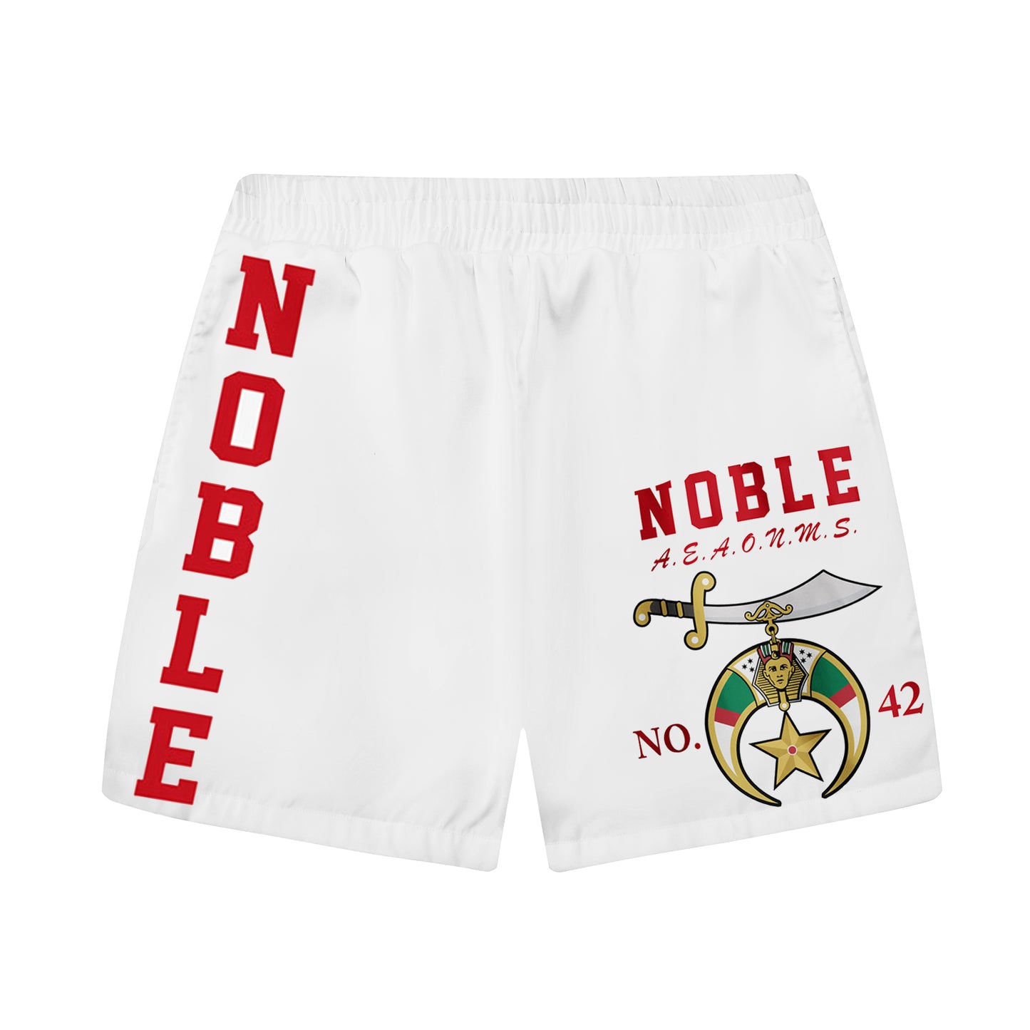 Noble 1893 Mystic Shrine Pattern  Elastic Waistband Summer Casual Shorts