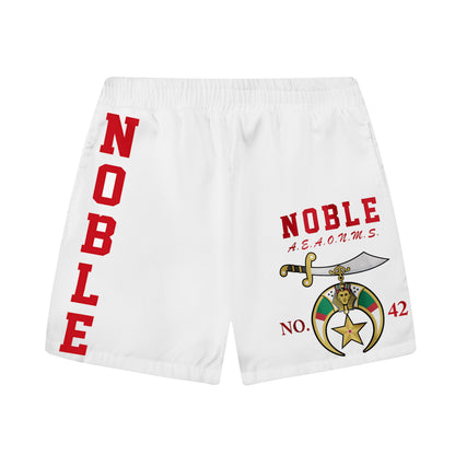 Noble 1893 Mystic Shrine Pattern  Elastic Waistband Summer Casual Shorts
