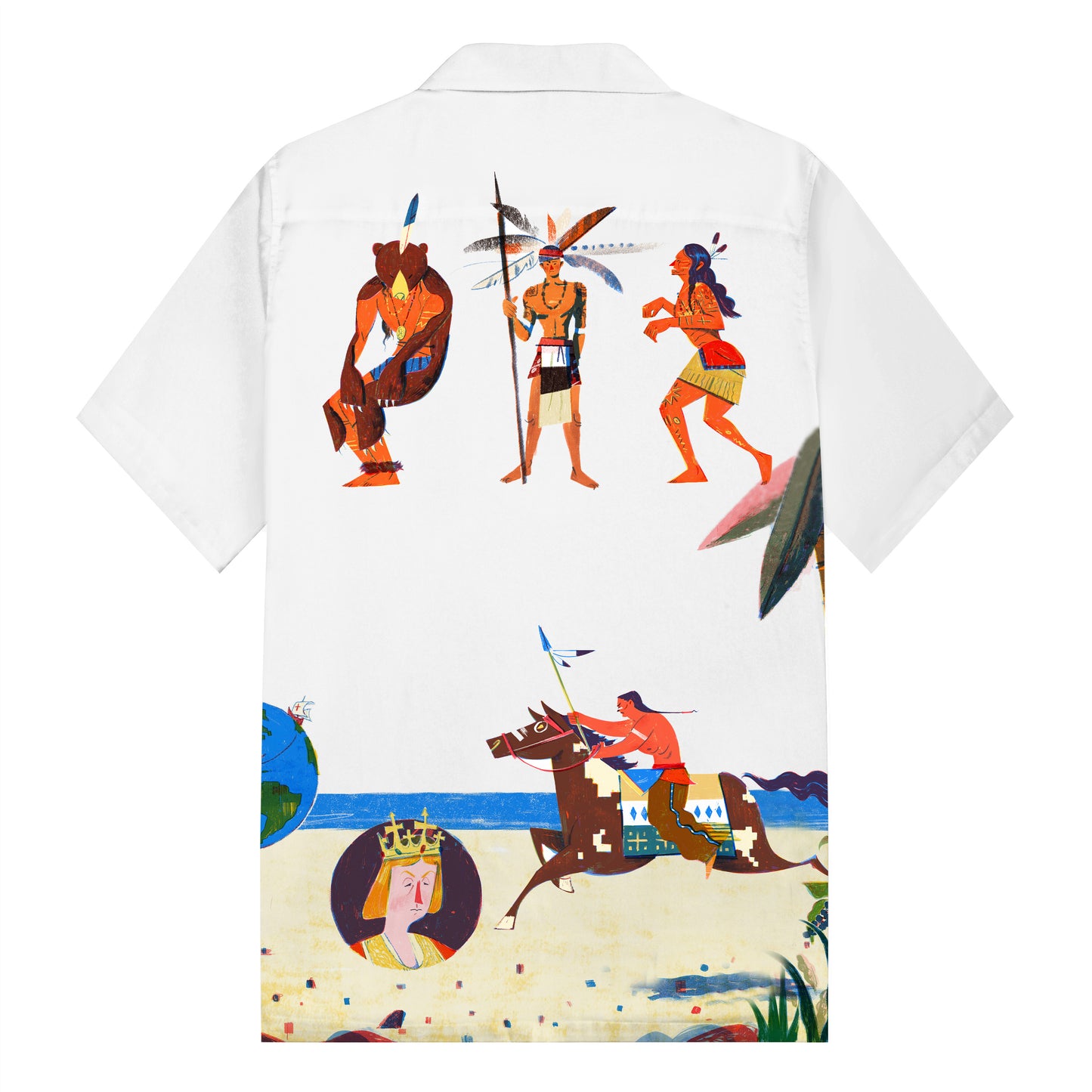 Columbus Discovered The New World Camp Collar Short Sleeve Shirt